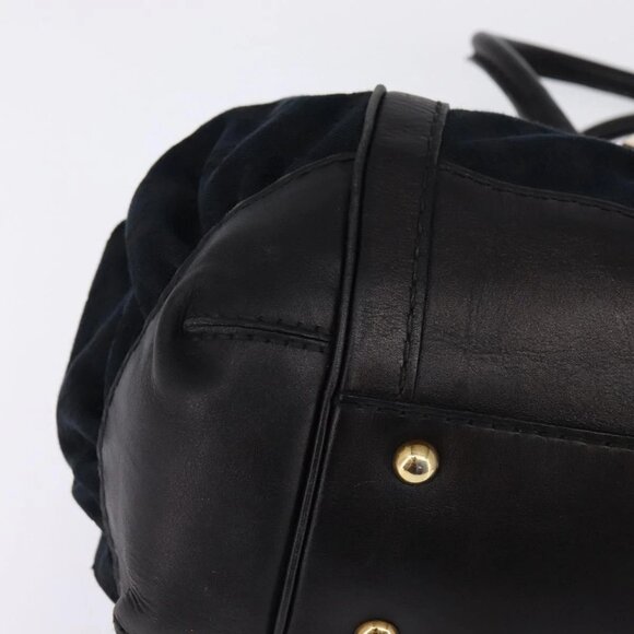 GUCCI GG Canvas Hand Bag Black Gold Auth SW1542 - Picture 5 of 16